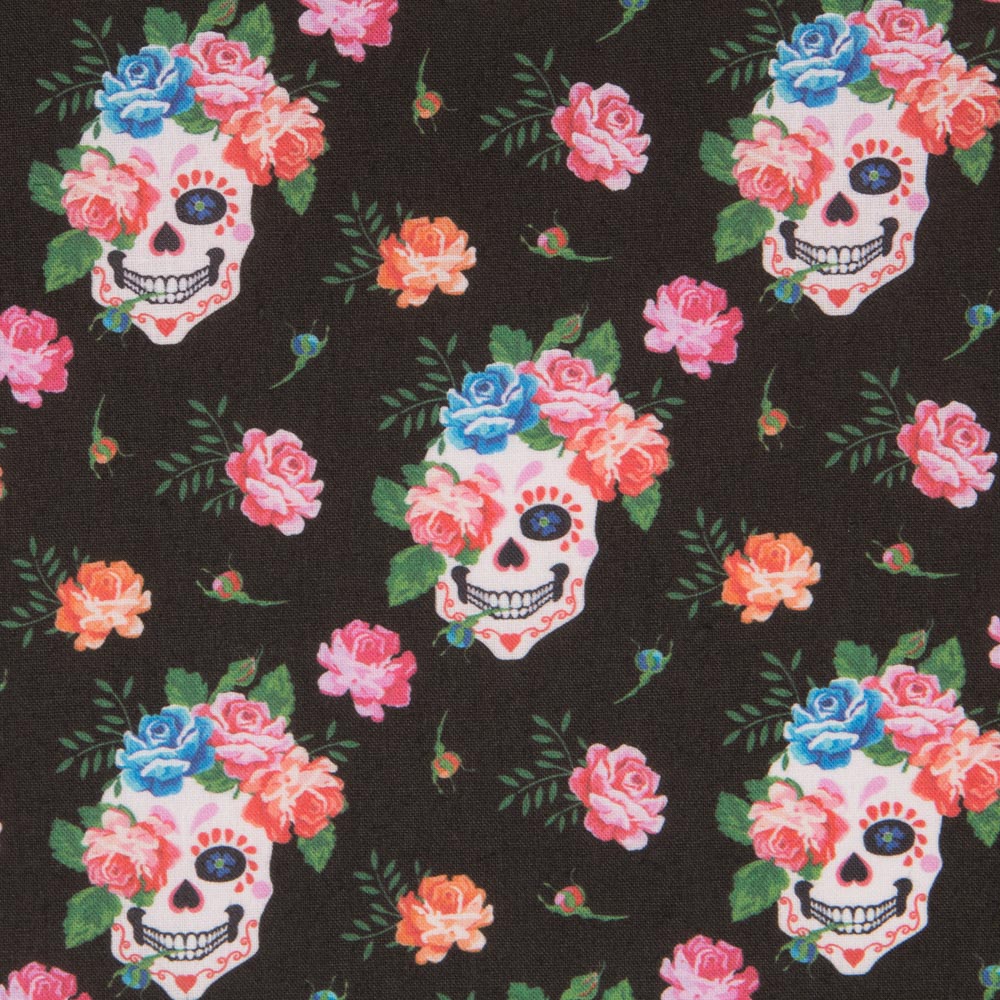 Schwarze Calaveras Popeline - Ribes y Casals