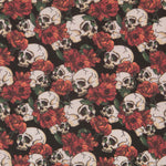 Popeline Totenköpfe und Rosen - Ribes y Casals