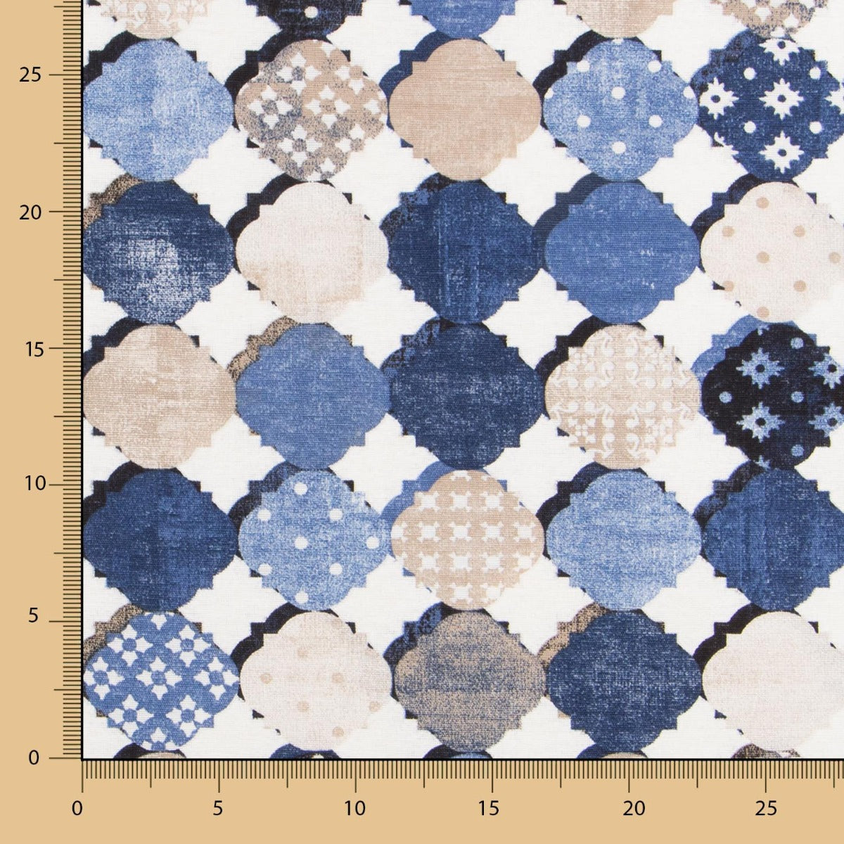 Blaues Patchwork bedrucktes Segeltuch - Ribes y Casals