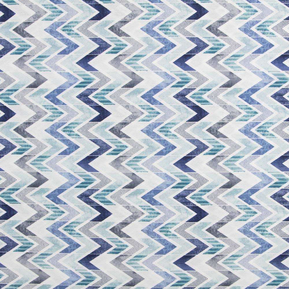 Chevron Blue Bedrucktes Segeltuch - Ribes y Casals