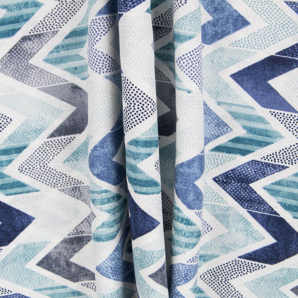 Chevron Blue Bedrucktes Segeltuch - Ribes y Casals