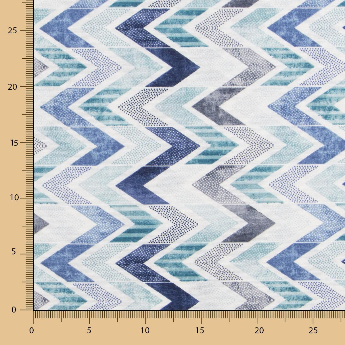 Chevron Blue Bedrucktes Segeltuch - Ribes y Casals