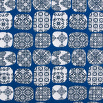 Blue Tile Plaid Bedrucktes Segeltuch - Ribes y Casals
