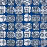 Blue Tile Plaid Bedrucktes Segeltuch - Ribes y Casals