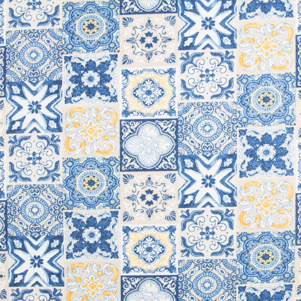 Mosaik Fleckenschutz Tischtuch Blau - Ribes y Casals