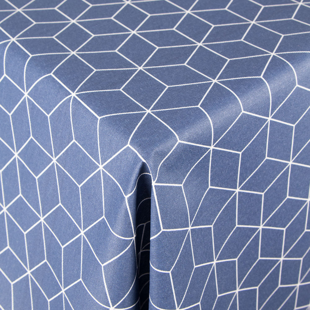Anti-Fleck-Tischdecke Cube Blau - Ribes y Casals