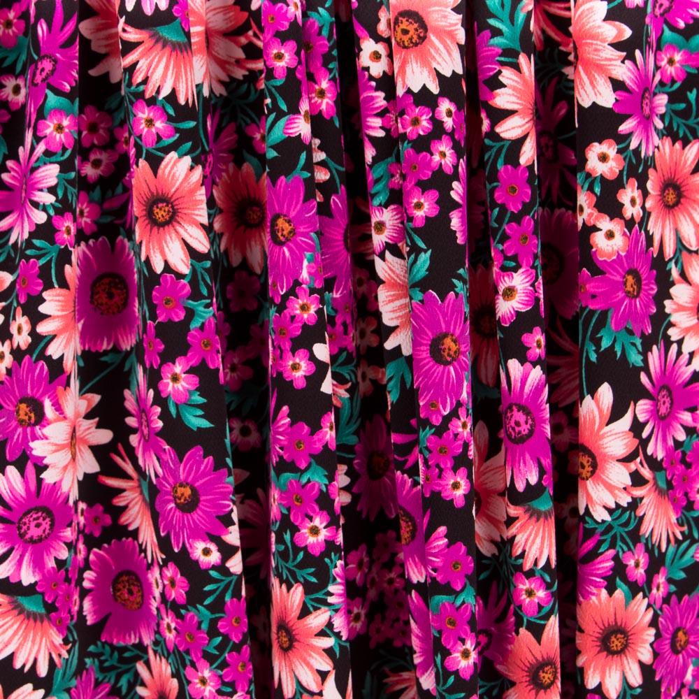 Polyester Krepp Gänseblümchen Fuchsia - Ribes y Casals