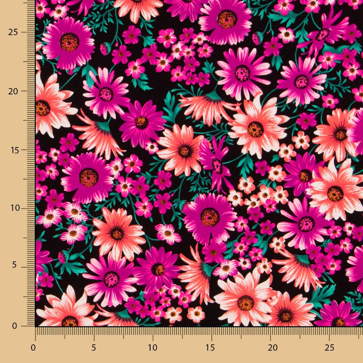 Polyester Krepp Gänseblümchen Fuchsia - Ribes y Casals