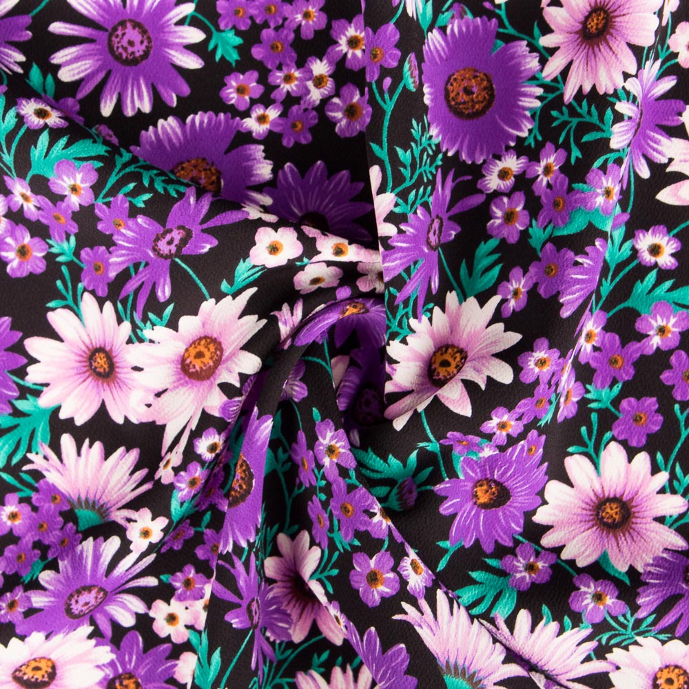 Polyester-Krepp Margaritas Lila - Ribes y Casals