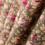 Cretonne Blumen Popeline Khaki - Ribes y Casals