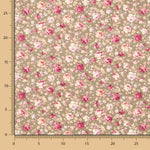 Cretonne Blumen Popeline Khaki - Ribes y Casals