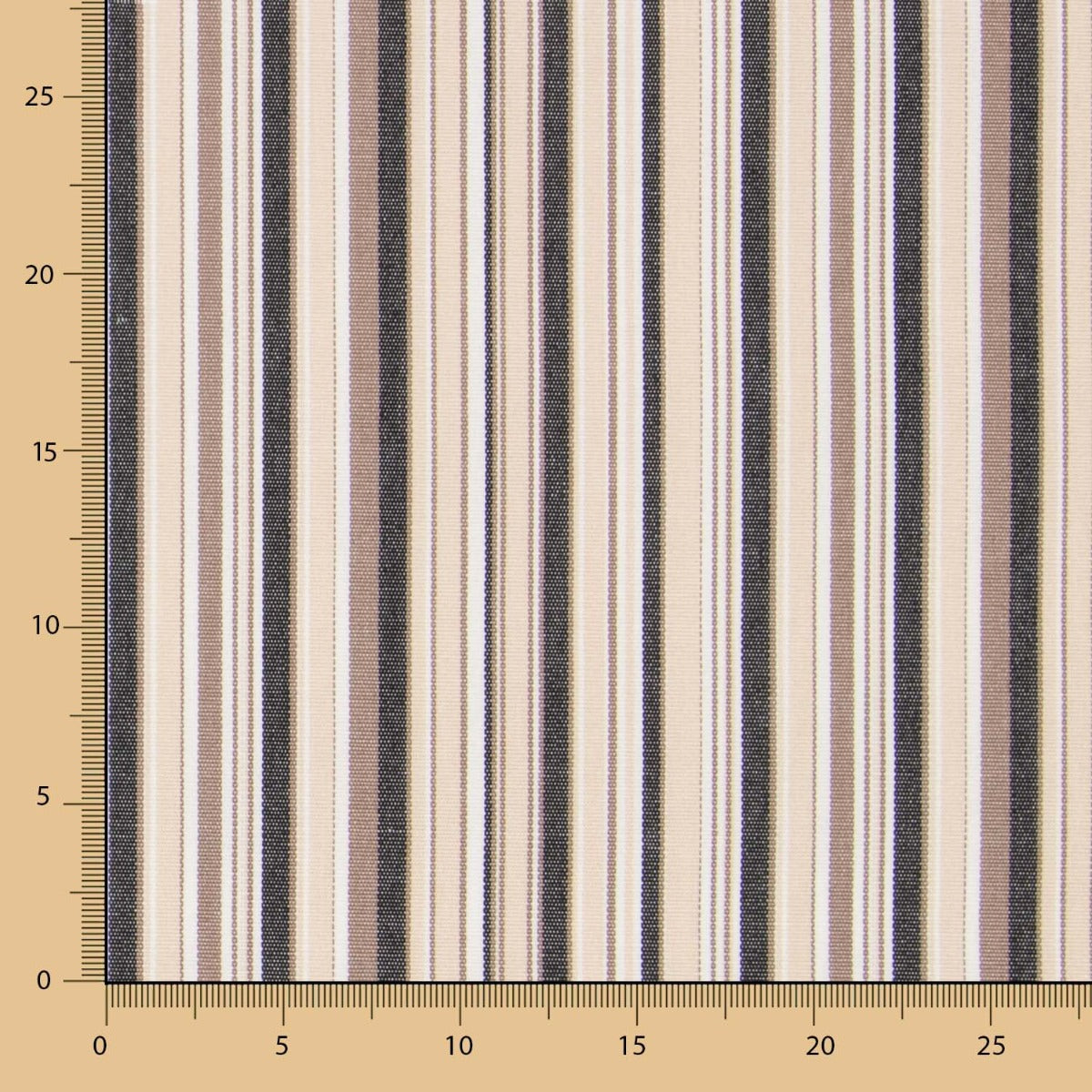 Reststück Outdoor-Segeltuch, schwarz, mehrfarbig gestreift – verschiedene Maße x Breite 160 cm - Ribes y Casals