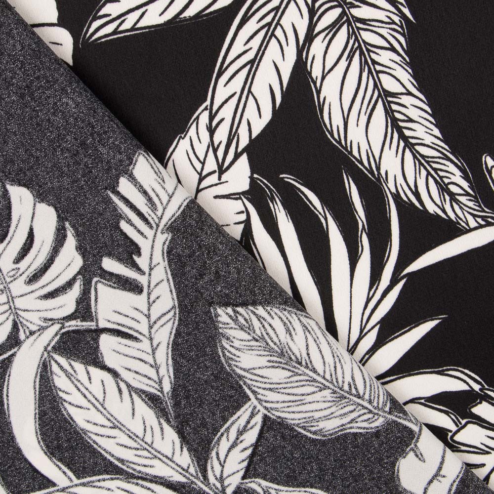 Krepp-Satin Tropic Schwarz - Ribes y Casals