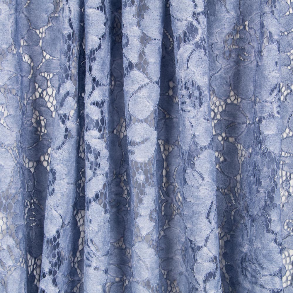 Tie-dye Spitze Rebrodé Blau - Ribes y Casals