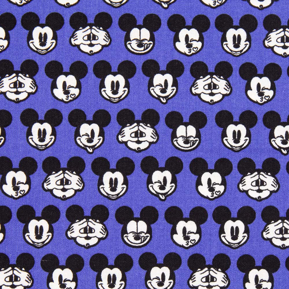 Baumwolle Mickey Face Blau - Ribes y Casals