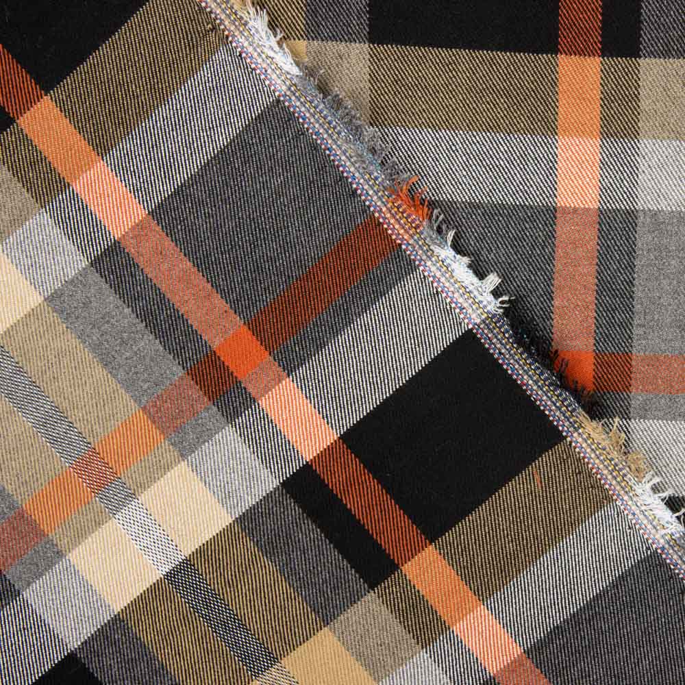 Tartan Braun Elastischer Twill - Ribes y Casals