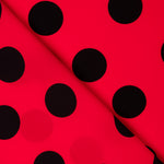 Crepe Polka Dots Schwarz 33mm Rot - Ribes y Casals
