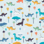 Dinosaurier Baumwolle Popeline Hellblau - Ribes y Casals