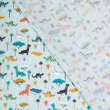 Dinosaurier Baumwolle Popeline Hellblau - Ribes y Casals