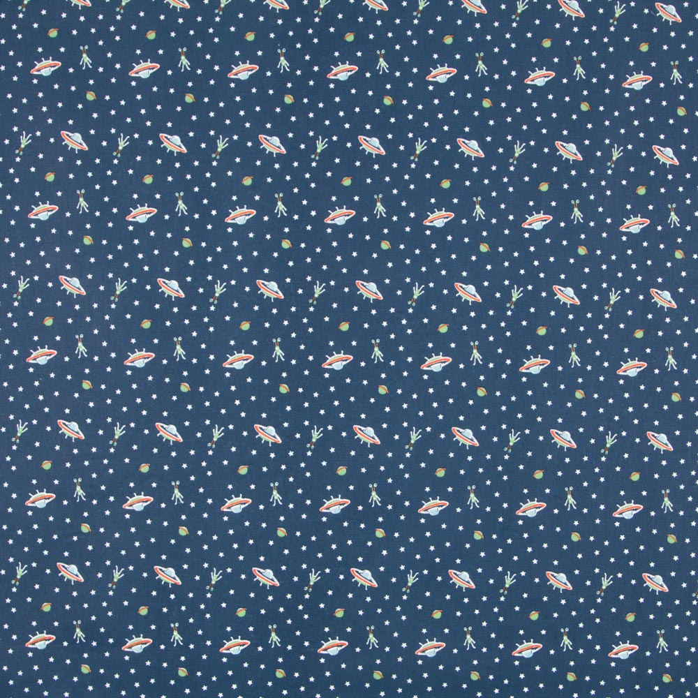 UFO Baumwoll-Popeline Blau - Ribes y Casals