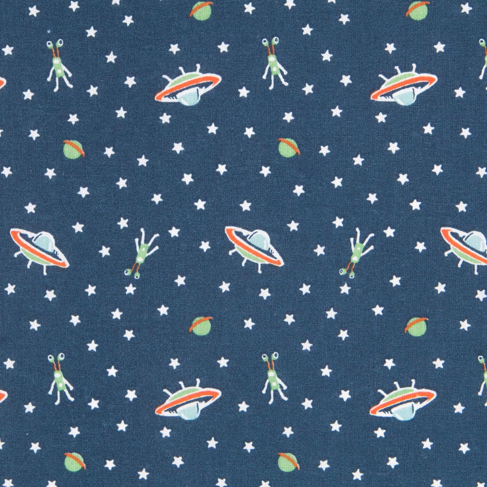 UFO Baumwoll-Popeline Blau - Ribes y Casals