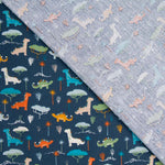 Dinosaurier Baumwolle Popeline Blau - Ribes y Casals