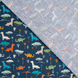 Dinosaurier Baumwolle Popeline Blau - Ribes y Casals