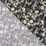 Geblümte Baumwollpopeline Schwarz - Ribes y Casals