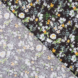 Geblümte Baumwollpopeline Schwarz - Ribes y Casals