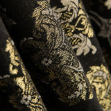 Jacquard Damast Lurex Schwarz Gold - Ribes y Casals