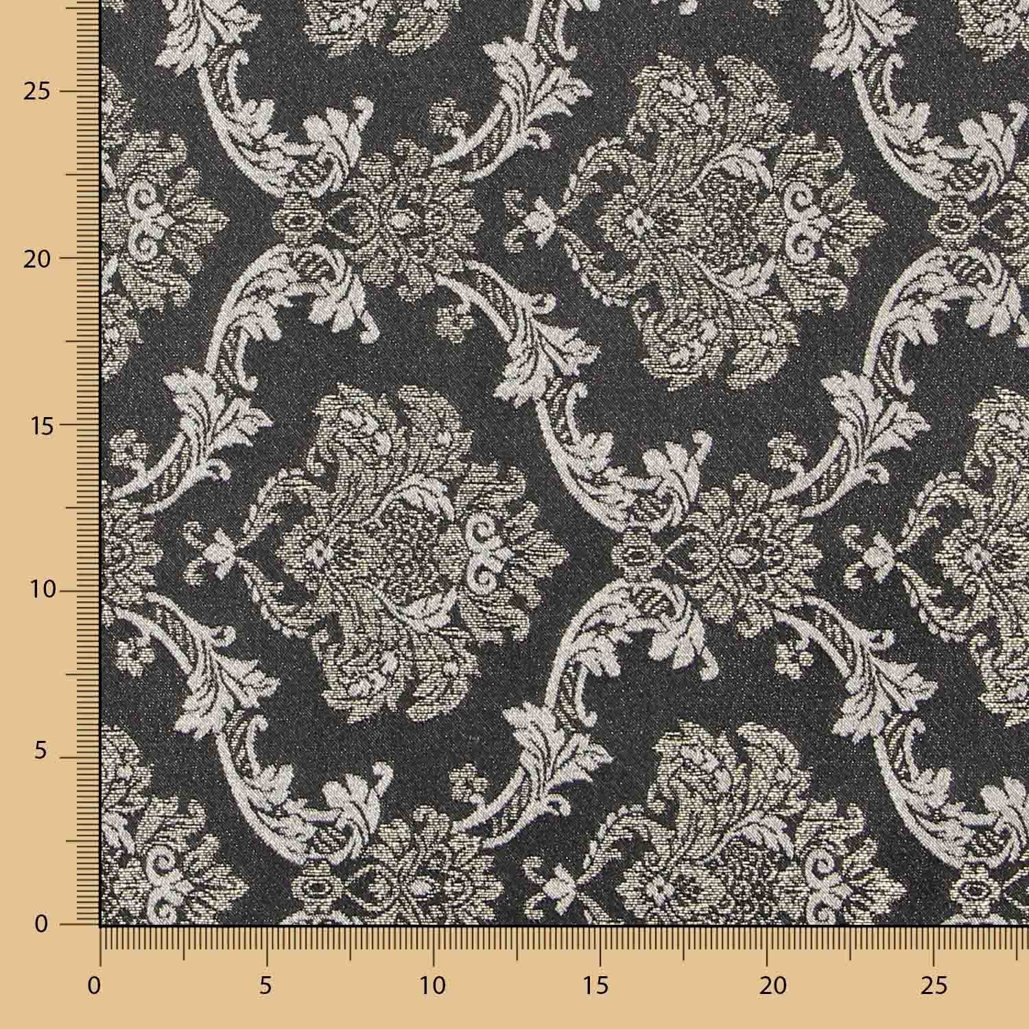 Jacquard Damast Lurex Schwarz Gold - Ribes y Casals