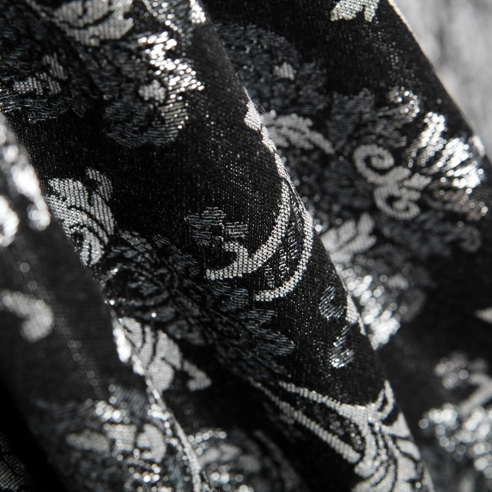Jacquard Damast Lurex Schwarz Silber - Ribes y Casals