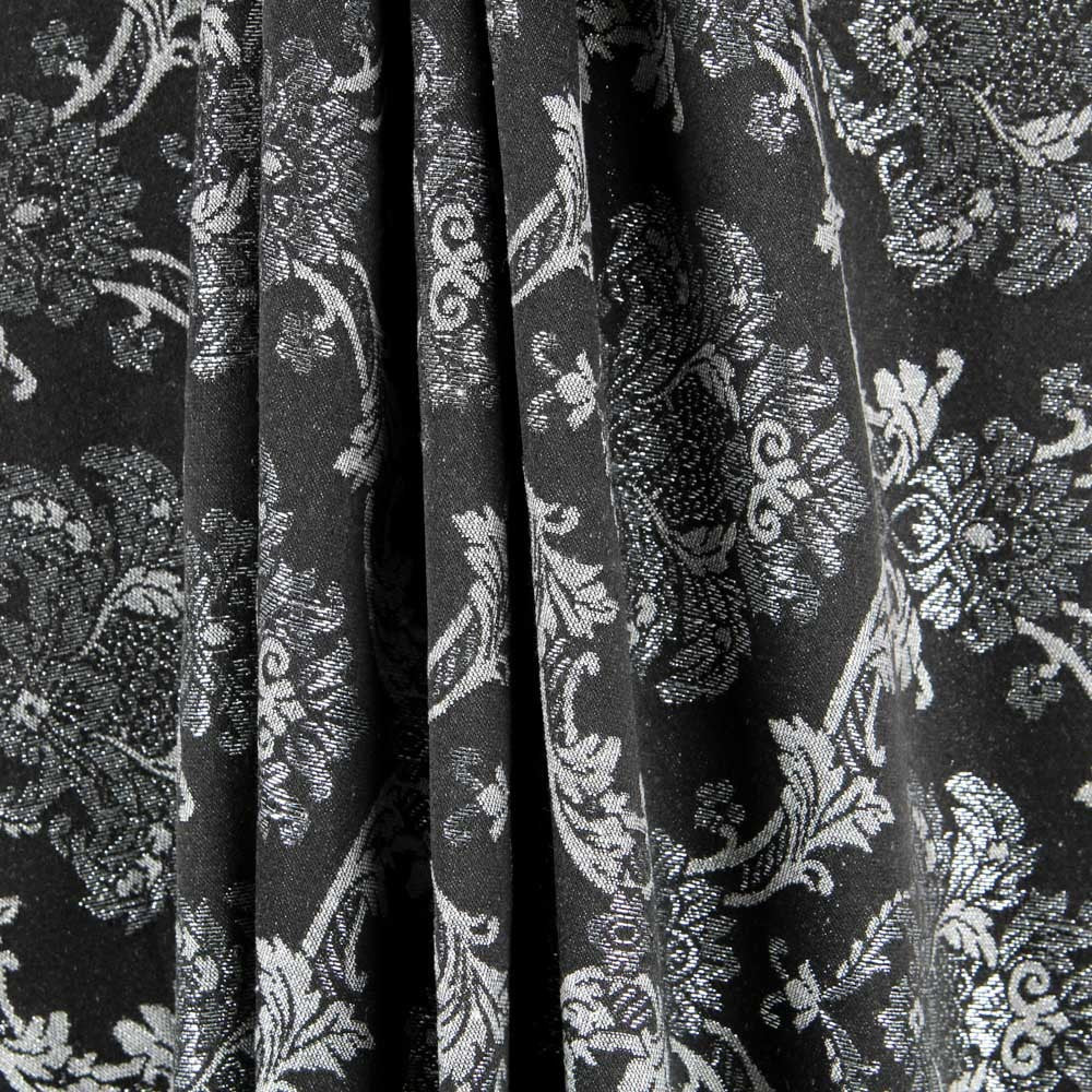 Jacquard Damast Lurex Schwarz Silber - Ribes y Casals