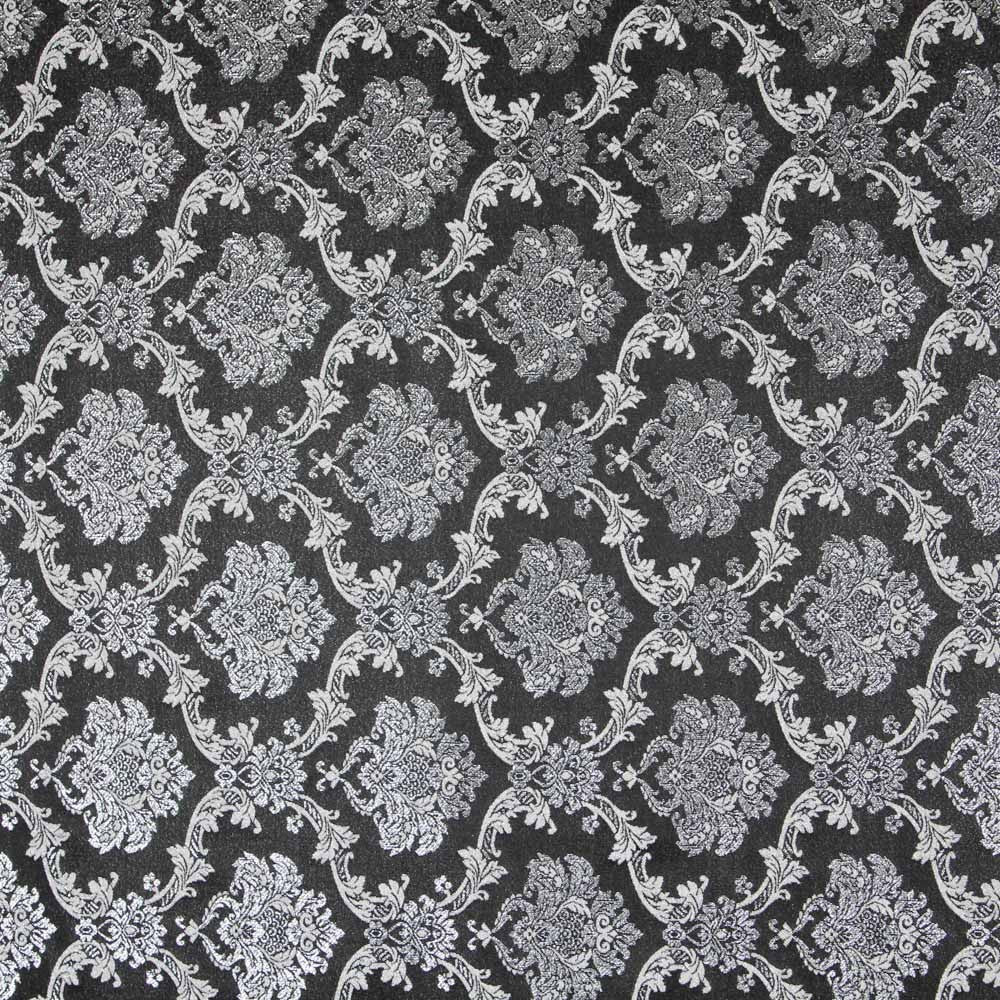 Jacquard Damast Lurex Schwarz Silber - Ribes y Casals