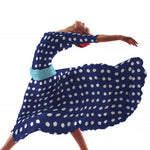 Jacquard zweiseitig blau gepunktet - Ribes y Casals