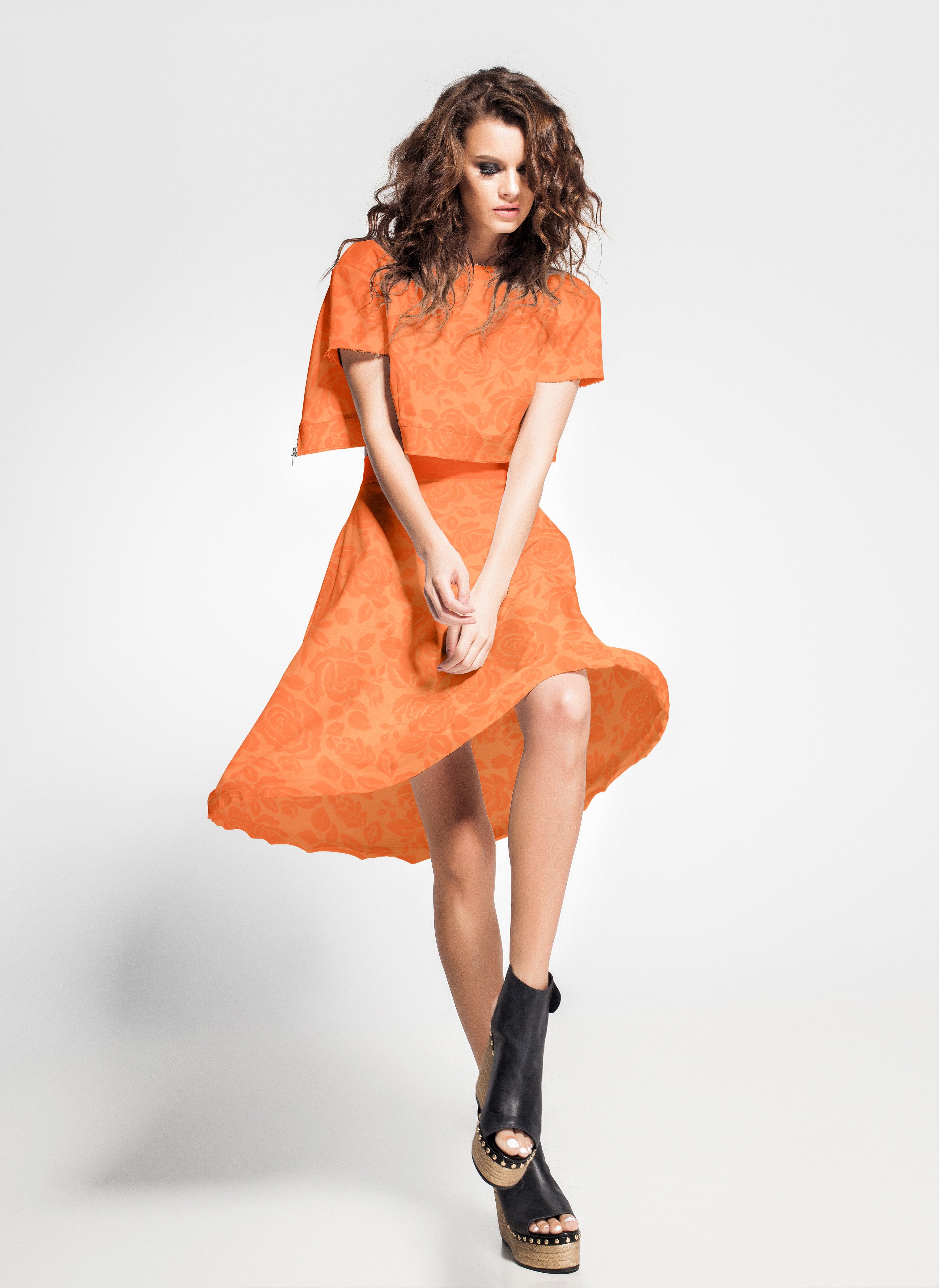 Jacquard Floral Tangerine - Ribes y Casals