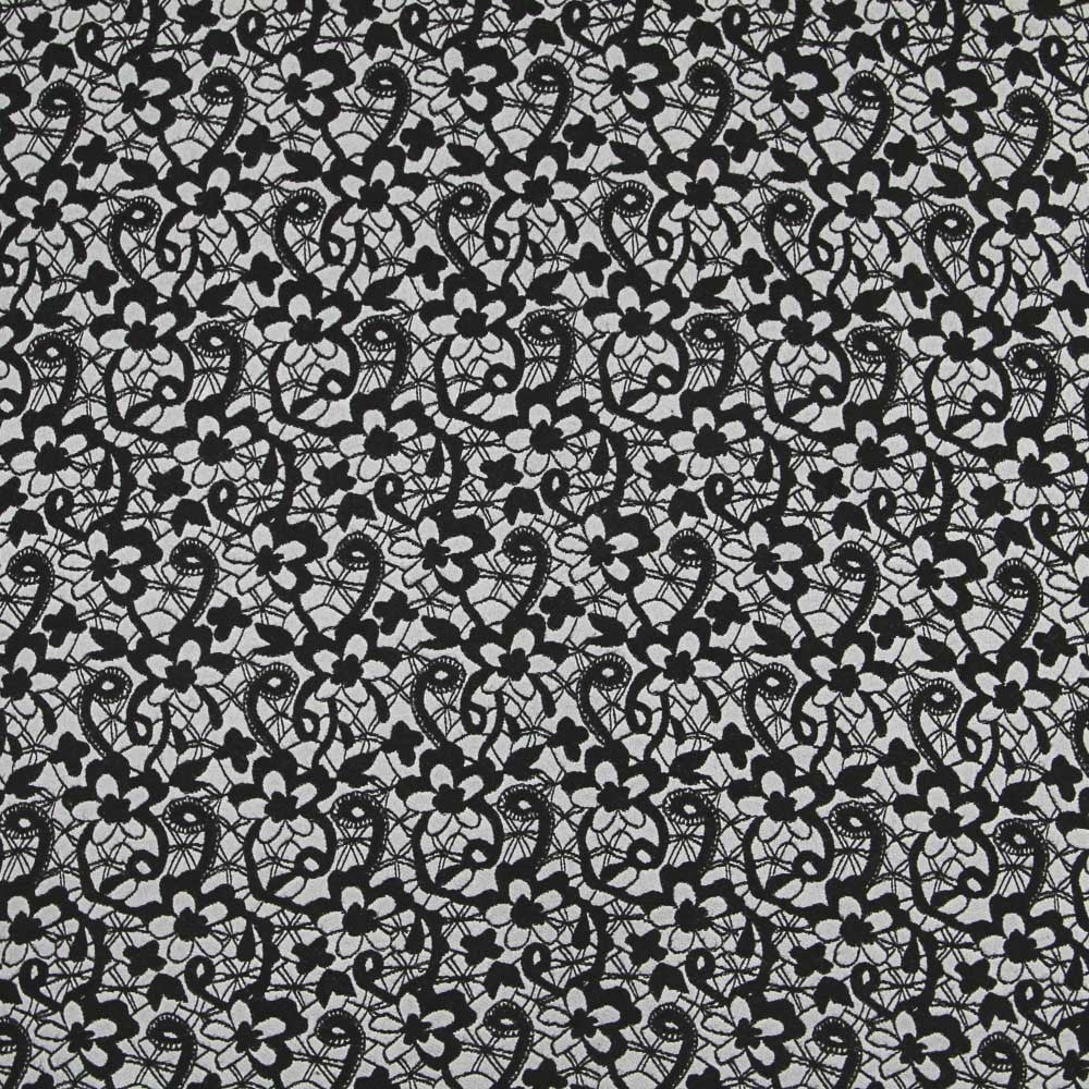 Jacquard Floral Schwarz Grau - Ribes y Casals