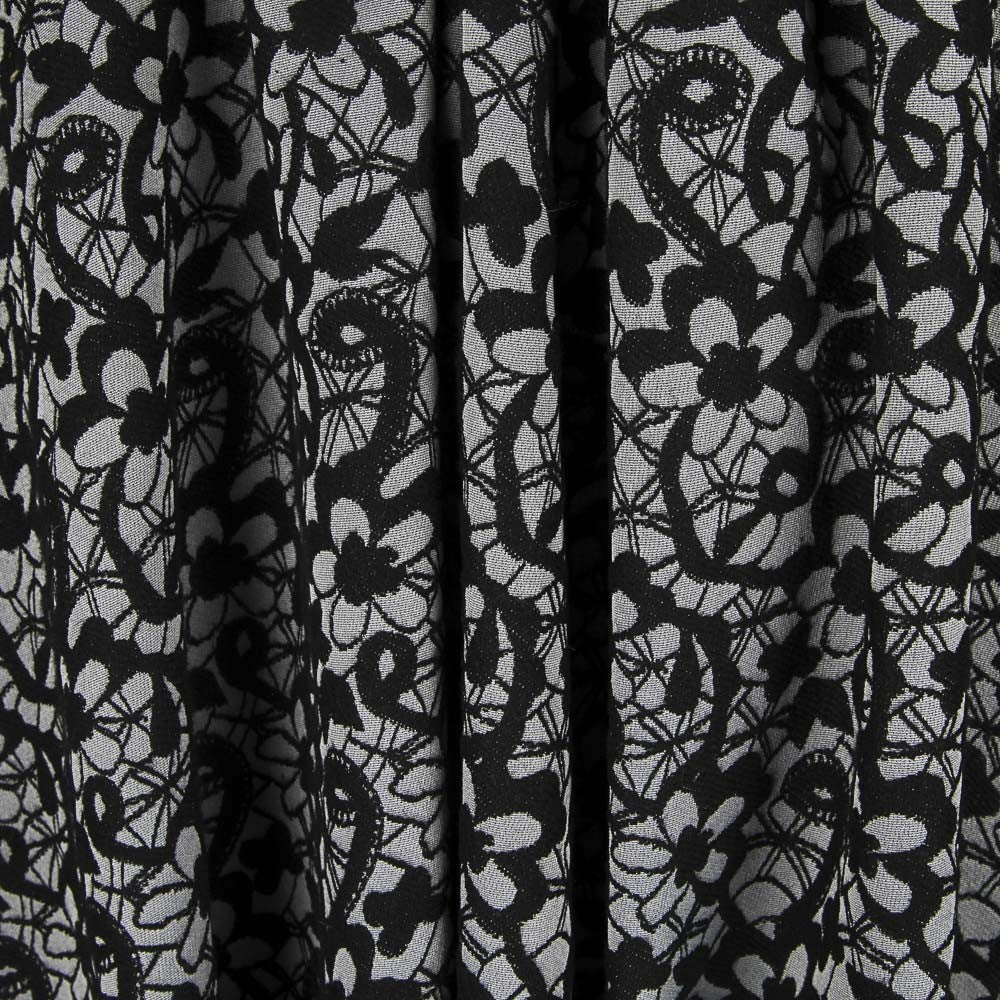 Jacquard Floral Schwarz Grau - Ribes y Casals