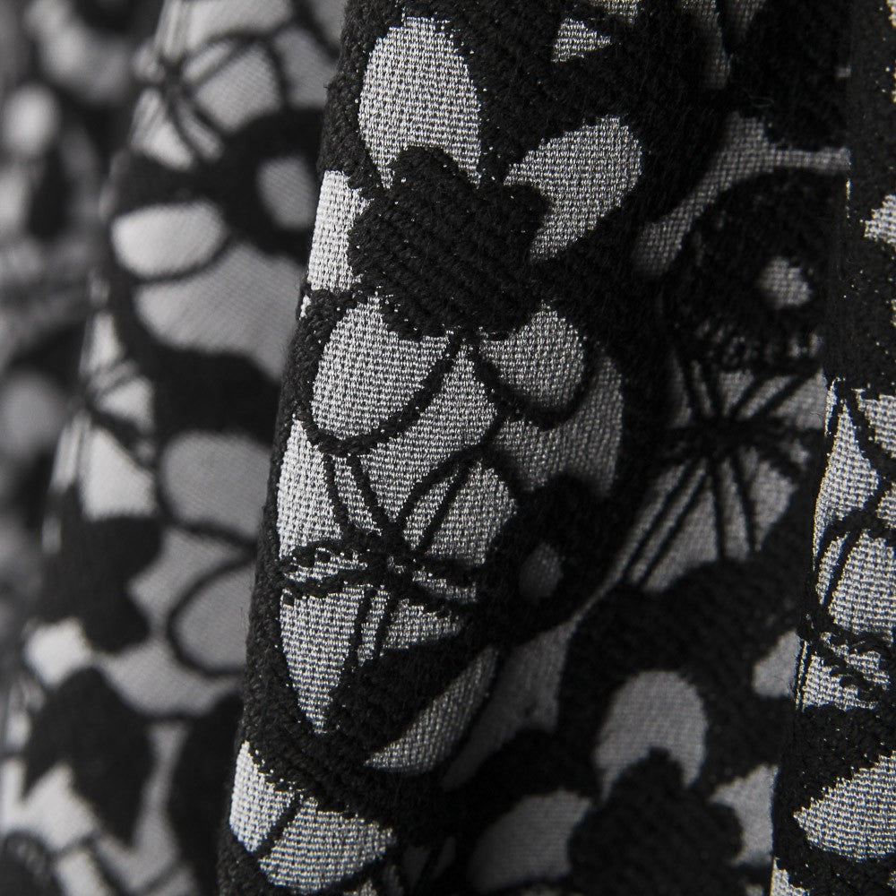 Jacquard Floral Schwarz Grau - Ribes y Casals