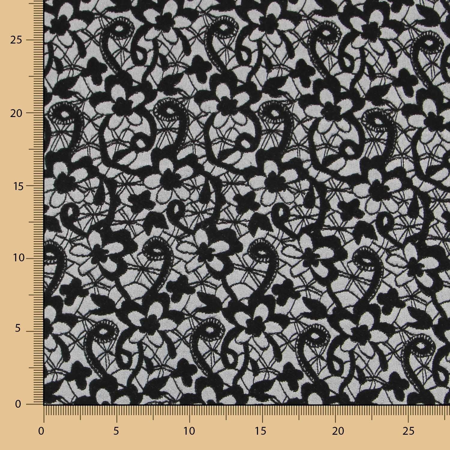 Jacquard Floral Schwarz Grau - Ribes y Casals