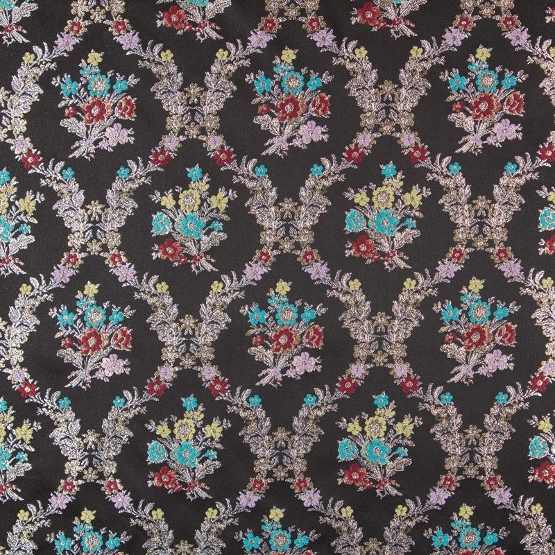 Jacquard-Lurex-Bouquet Schwarz - Ribes y Casals