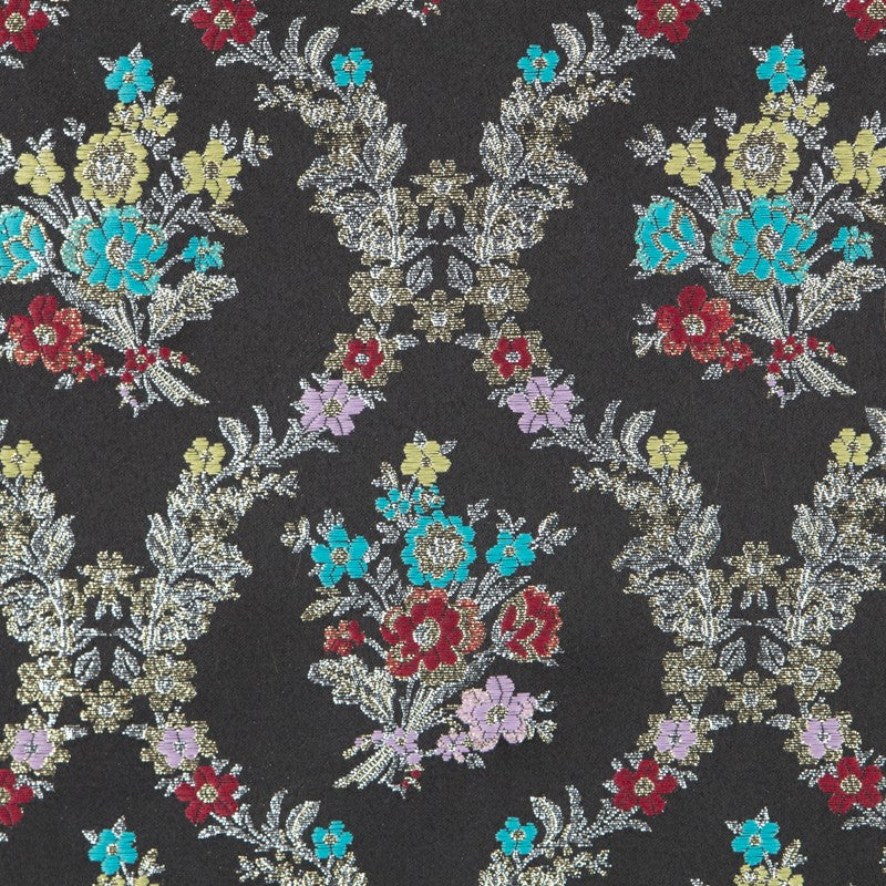 Jacquard-Lurex-Bouquet Schwarz - Ribes y Casals