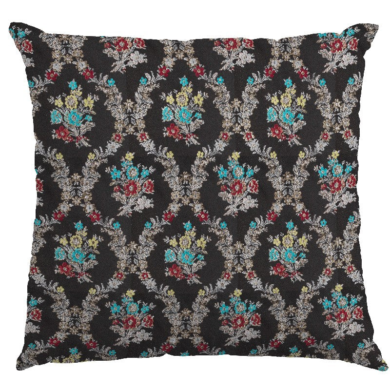 Jacquard-Lurex-Bouquet Schwarz - Ribes y Casals