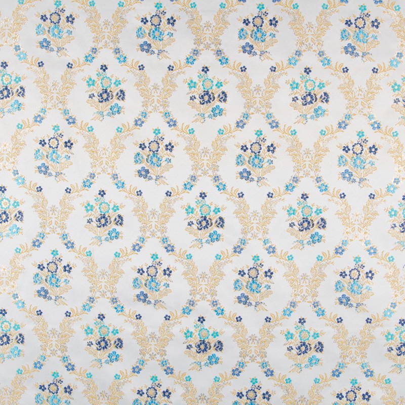 Jacquard Lurex Bouquet Türkis - Ribes y Casals
