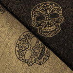 Jacquard Lurex Totenkopf Schwarz Gold - Ribes y Casals