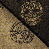 Jacquard Lurex Totenkopf Schwarz Gold - Ribes y Casals