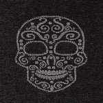 Jacquard Lurex Totenkopf Schwarz Silber - Ribes y Casals