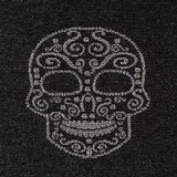 Jacquard Lurex Totenkopf Schwarz Silber - Ribes y Casals