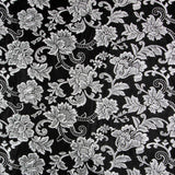 Jacquard Lurex Floral Schwarz Silber - Ribes y Casals