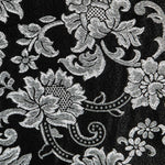 Jacquard Lurex Floral Schwarz Silber - Ribes y Casals